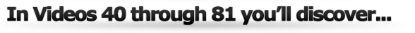 In Videos 40 Through 81 You Discover...